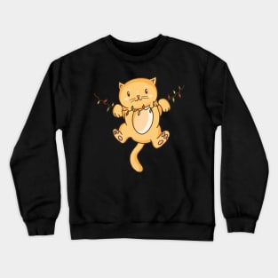 funny cat awesome lovely animal Crewneck Sweatshirt